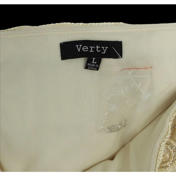 Verty Women's Size Large Embroidered Yellow Mini Skirt - Picture 4 of 10